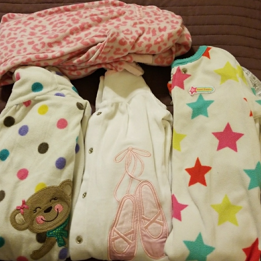 12T Bundle- 4 pajama one piece sets.